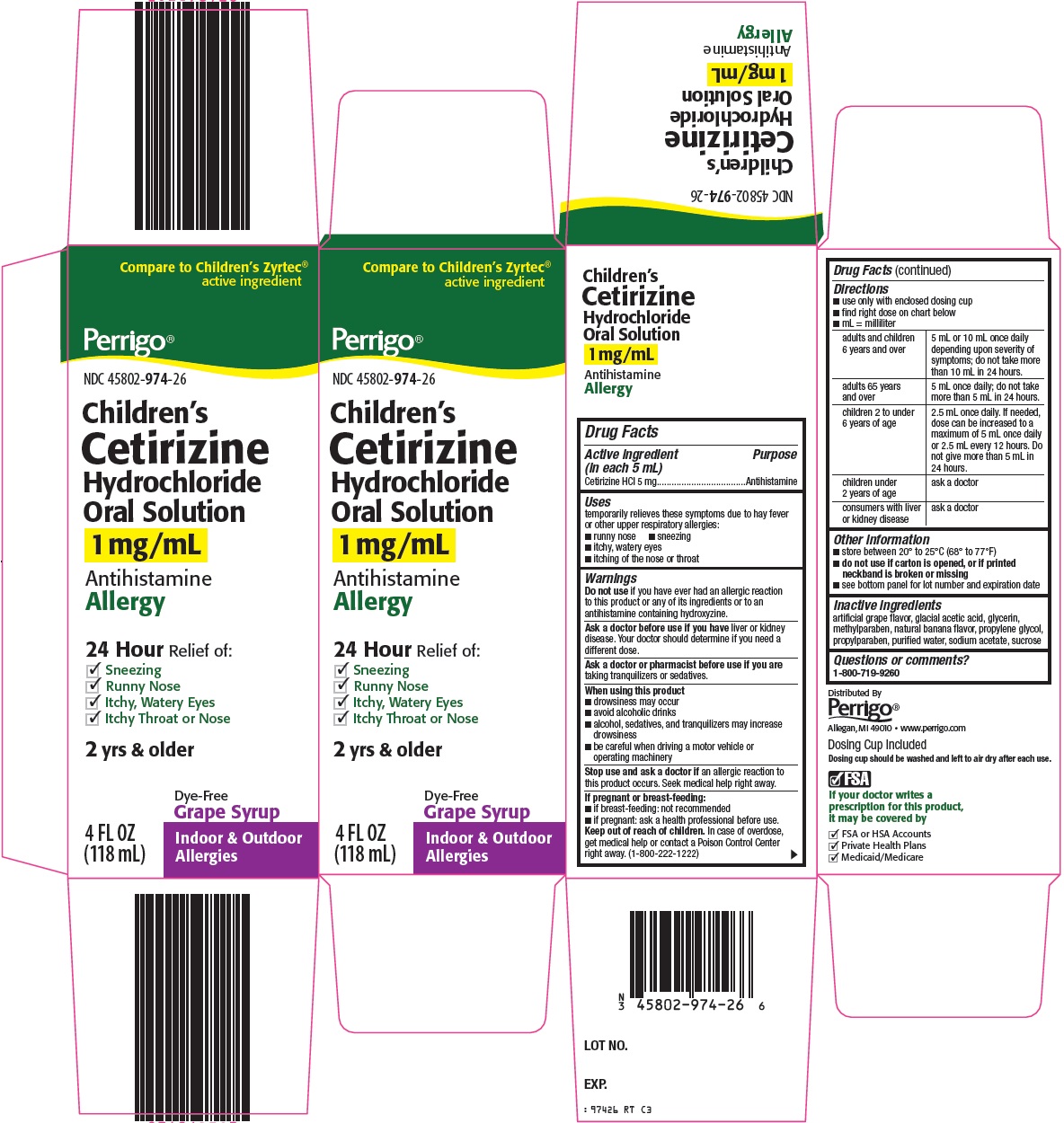 Buy Cetirizine Hydrochloride Cetirizine Hydrochloride 5 Mg5ml Perrigo