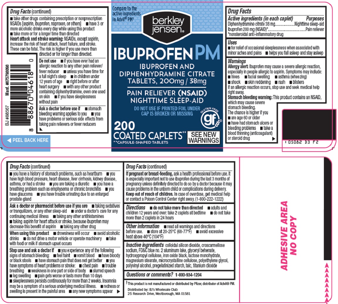 diphenhydramine citrate, ibuprofen (berkley and jensen ibuprofen pm)