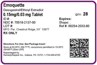 desogestrel and ethinyl estradiol (EMOQUETTE) listing get data