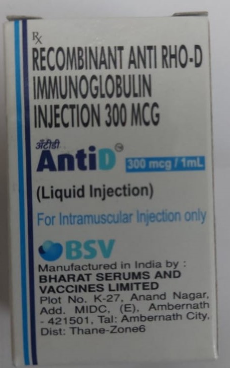 AntiD 300mcg/1ml - Recombinant Anti Rho-d Immunoglobulin