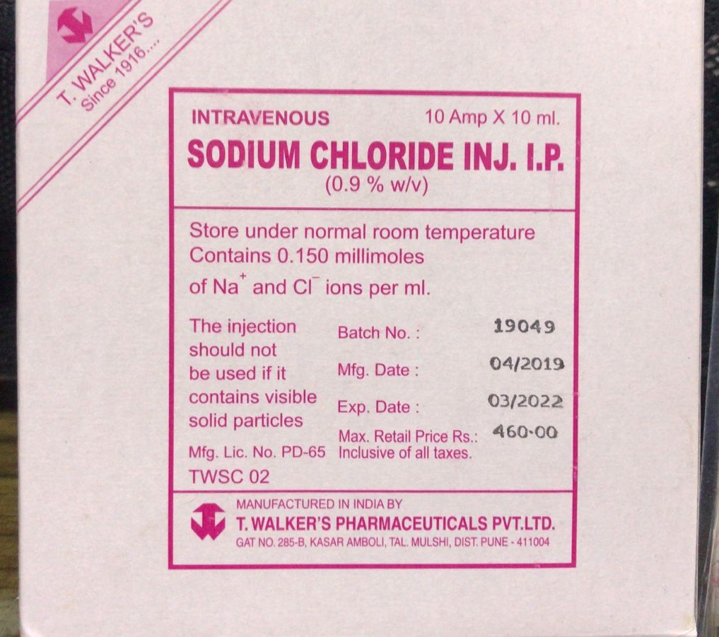 Sodium Chloride 10ml-T-Wal - Sodium Chloride IP 0.9% W/V